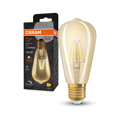 Osram 1906ISOND6.5W/824230VFILGDE27 LED Lampe 725 lm 2400K E27 dimm