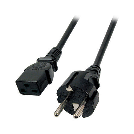 EFB Netzkabel Schutzkontakt 180°-C19 180°,sw,3.0m,3x1.50mm