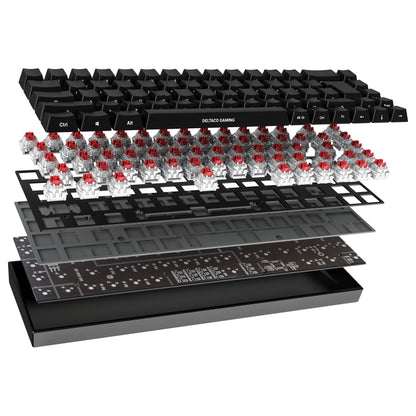 Deltaco DK440R Gaming Tastatur kabellos, Schwarz