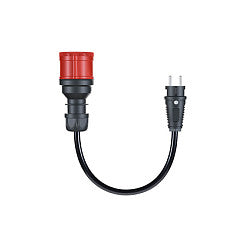 go-e Adapter fr Gemini flex 11 kW, CEE rot Drehstrom 16A > Haushaltssteckdose (schwarz, 30cm)