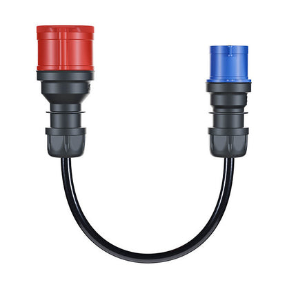 go-e Adapter fr Gemini flex 11 kW, CEE rot Drehstrom 16A > CEE blau 16A (schwarz, 30cm)