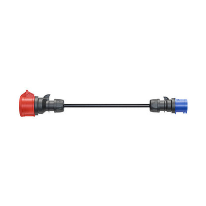 go-e Adapter fr Gemini flex 11 kW, CEE rot Drehstrom 16A > CEE blau 16A (schwarz, 30cm)