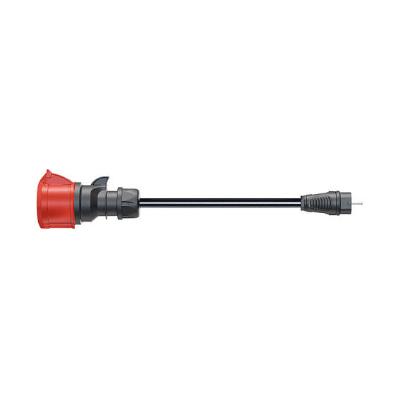 go-e Adapter fr Gemini flex 22 kW, CEE rot Drehstrom 32A > Haushaltssteckdose (schwarz, 30cm)