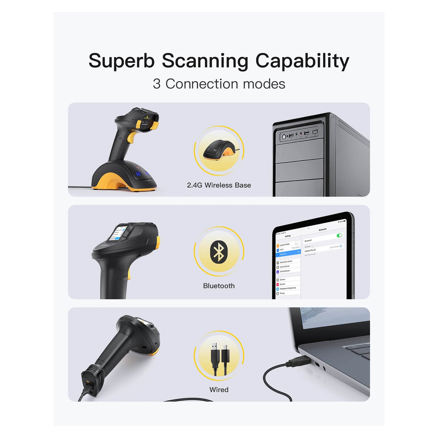 inateck Barcodescanner Pro 8 black [Pro 8_black]