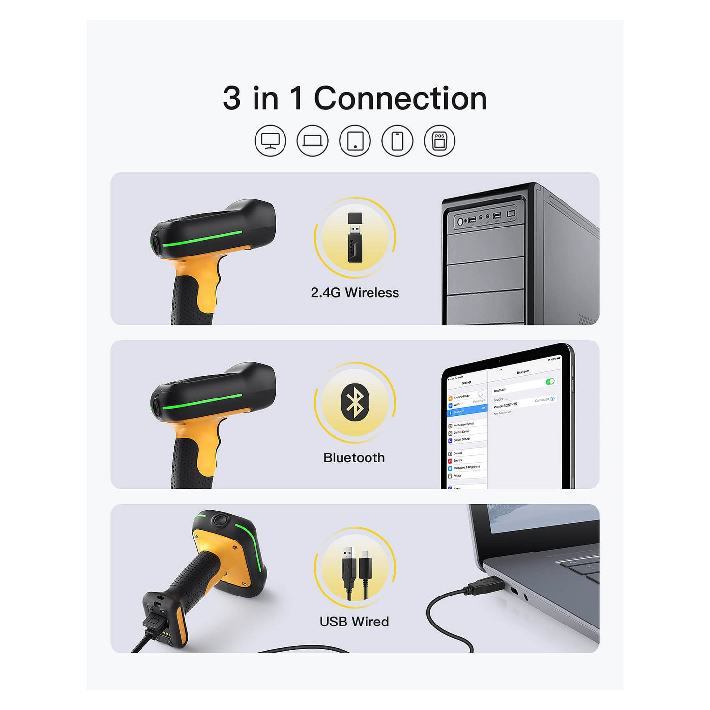 inateck Barcodescanner 75S black [BCST-75S_black]