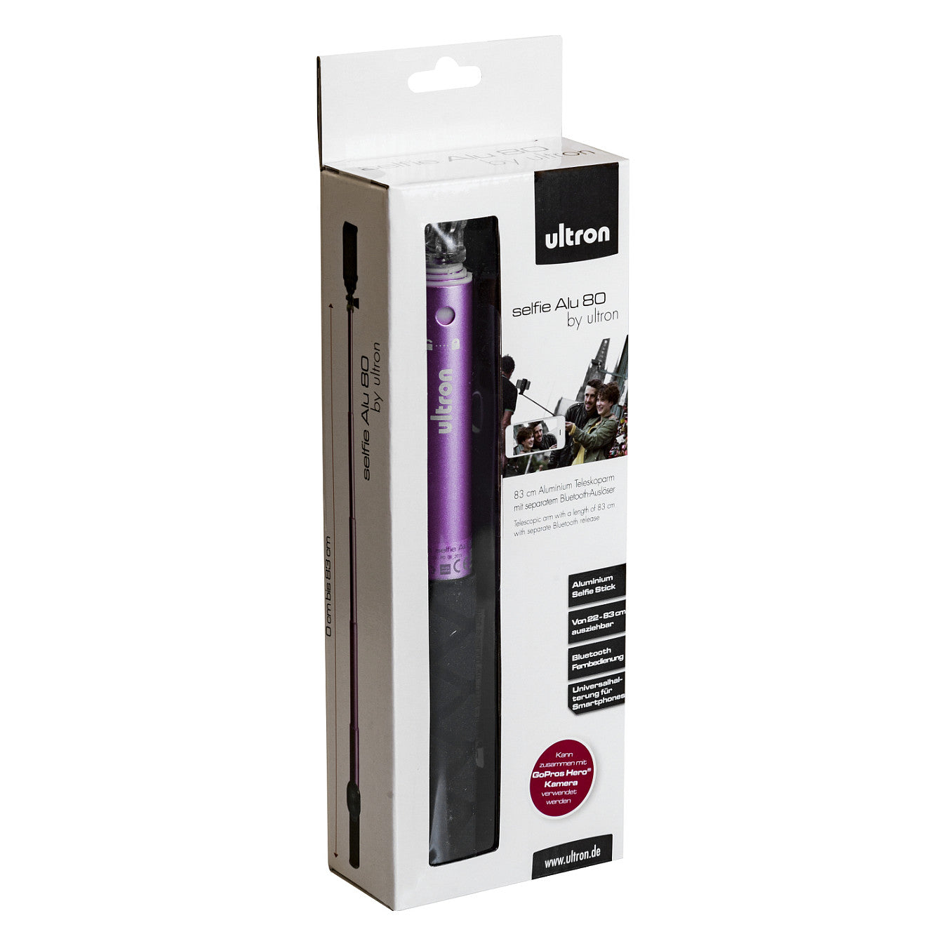 Ultron Selfie-Stick Alu 80 pink