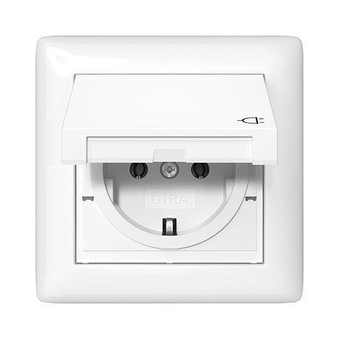 GIRA 415703 SCHUKO KD + Set IP44 + Rahmen 1f Standard 55 Reinweiß