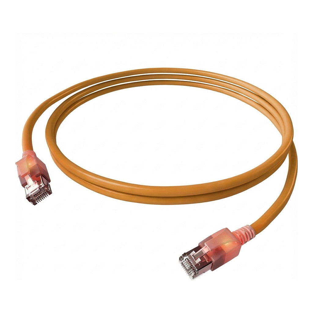 EASYLAN DualBoot LED Patchkabel RJ45 S/FTP Kat.6A Class EA mit saCon Stecker LSOH orange 5m
