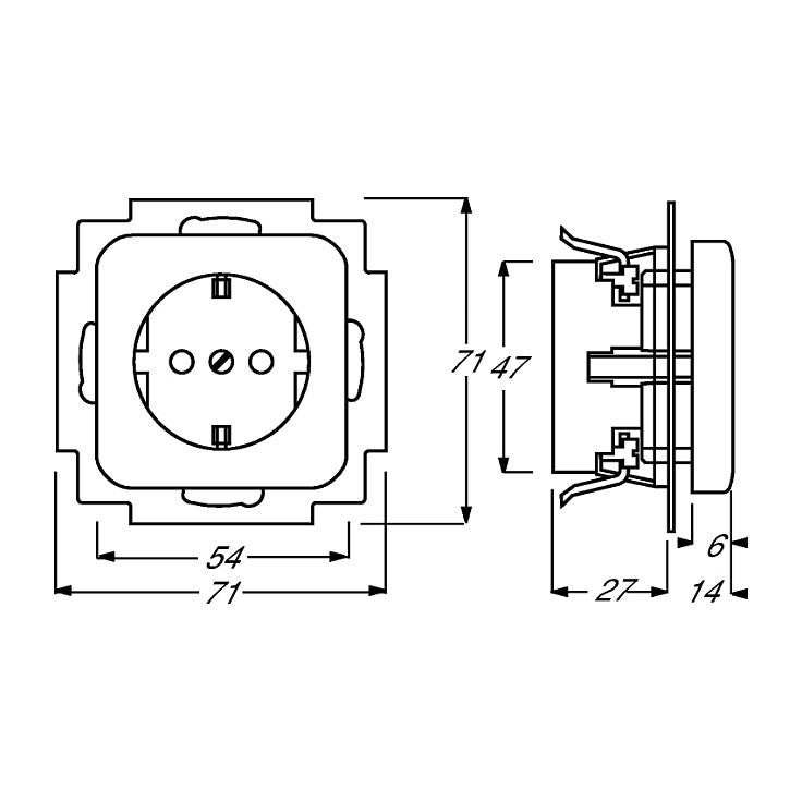 BUSCH JAEGER BJ 20EUCKS-212 Steckdosen-Einsatz Busch-Duro 2000 SI weiß