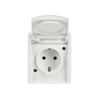 BUSCH JAEGER BJ 20EW-54 Steckdose m.Klappdeckel ocean IP44 alpinweiß