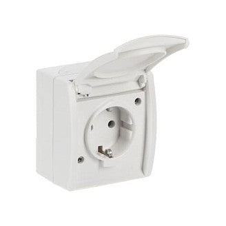 BUSCH JAEGER BJ 20EW-54 Steckdose m.Klappdeckel ocean IP44 alpinweiß