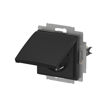 BUSCH JAEGER BJ 20 EUK-915 SCHUKO® Steckdosen-Einsatz mit Klappdeckel Busch-balance® SI