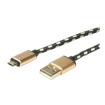 ROLINE GOLD USB 2.0 Kabel Typ A ST - Micro B ST reversibel 1,8m