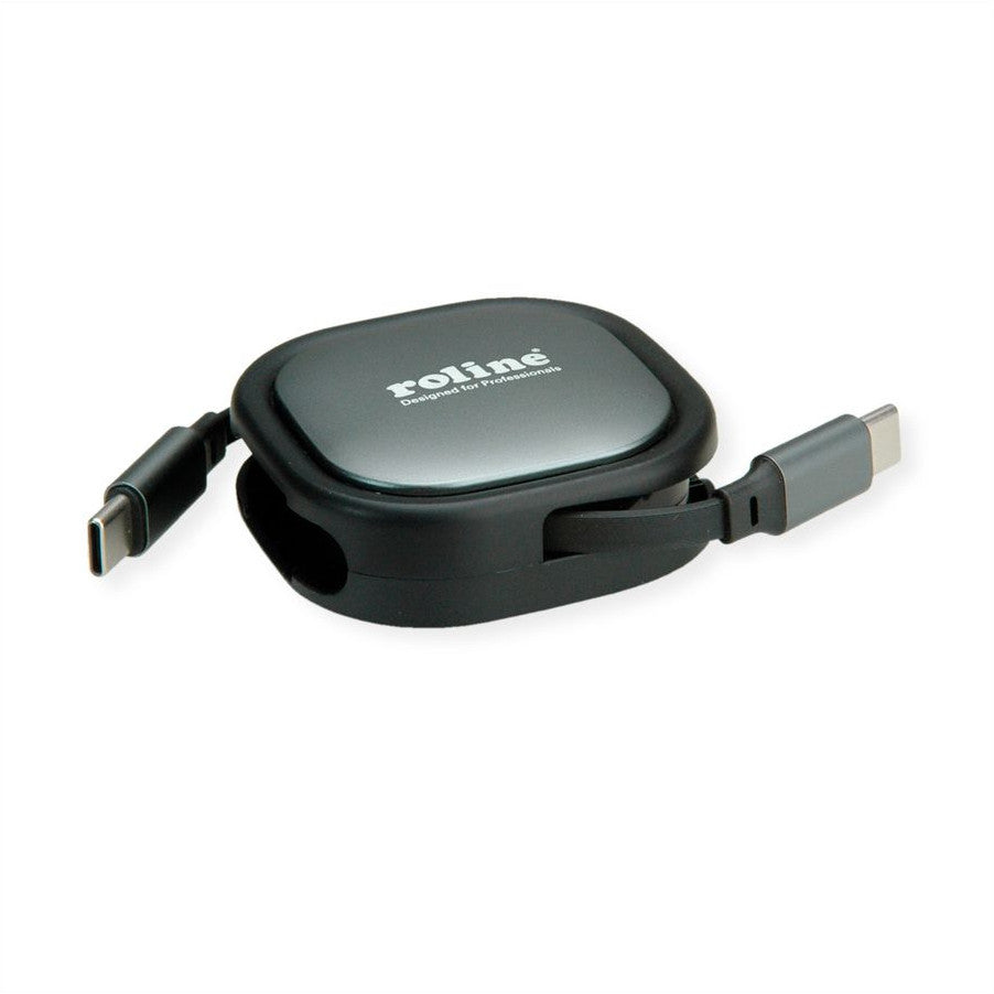 ROLINE USB 2.0 Aufrollbares Kabel C-C ST/ST schwarz 1.2m