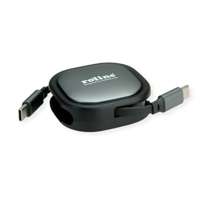 ROLINE USB 2.0 Aufrollbares Kabel C-C ST/ST schwarz 1.2m