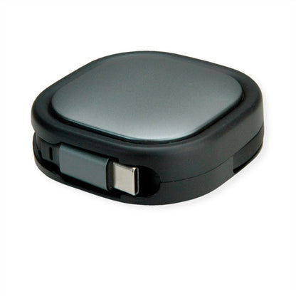 ROLINE USB 2.0 Aufrollbares Kabel C-C ST/ST schwarz 1.2m