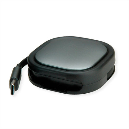 ROLINE USB 2.0 Aufrollbares Kabel C-C ST/ST schwarz 1.2m