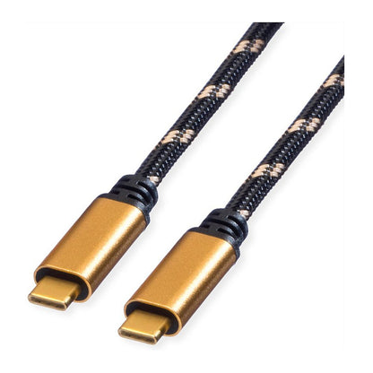ROLINE GOLD USB4 Gen3x2 Kabel C-C ST/ST 40Gbit/s 100W schwarz / gold 1m