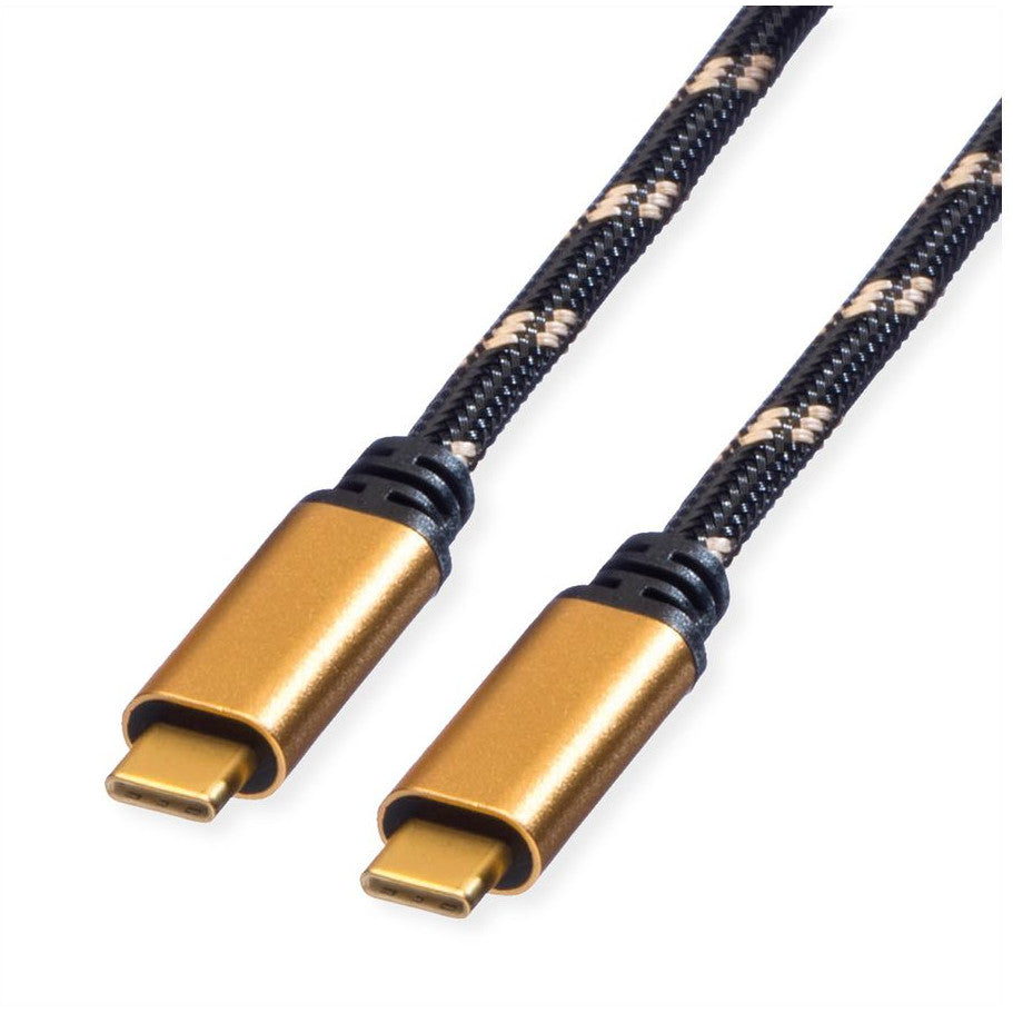 ROLINE GOLD USB4 Gen3x2 Kabel C-C ST/ST 40Gbit/s 100W schwarz / gold 2m
