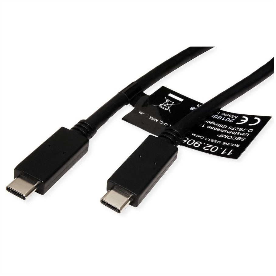 ROLINE USB 3.2 Gen 2 Kabel C-C ST/ST 10Gbit/s Emark 100W schwarz 0.5m