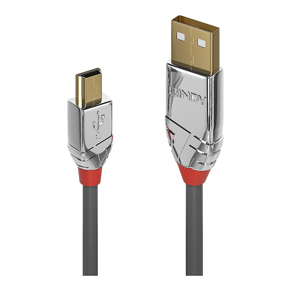 LINDY USB 2.0 Kabel Typ A/Mini-B Cromo Line M/M 0.5m