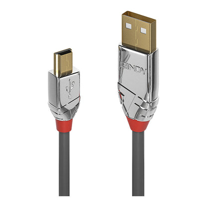 LINDY USB 2.0 Kabel Typ A/Mini-B Cromo Line M/M 0.5m