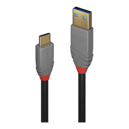 LINDY USB 3.1 Kabel Typ A/C 5A PD Anthra Line M/M 1.5m