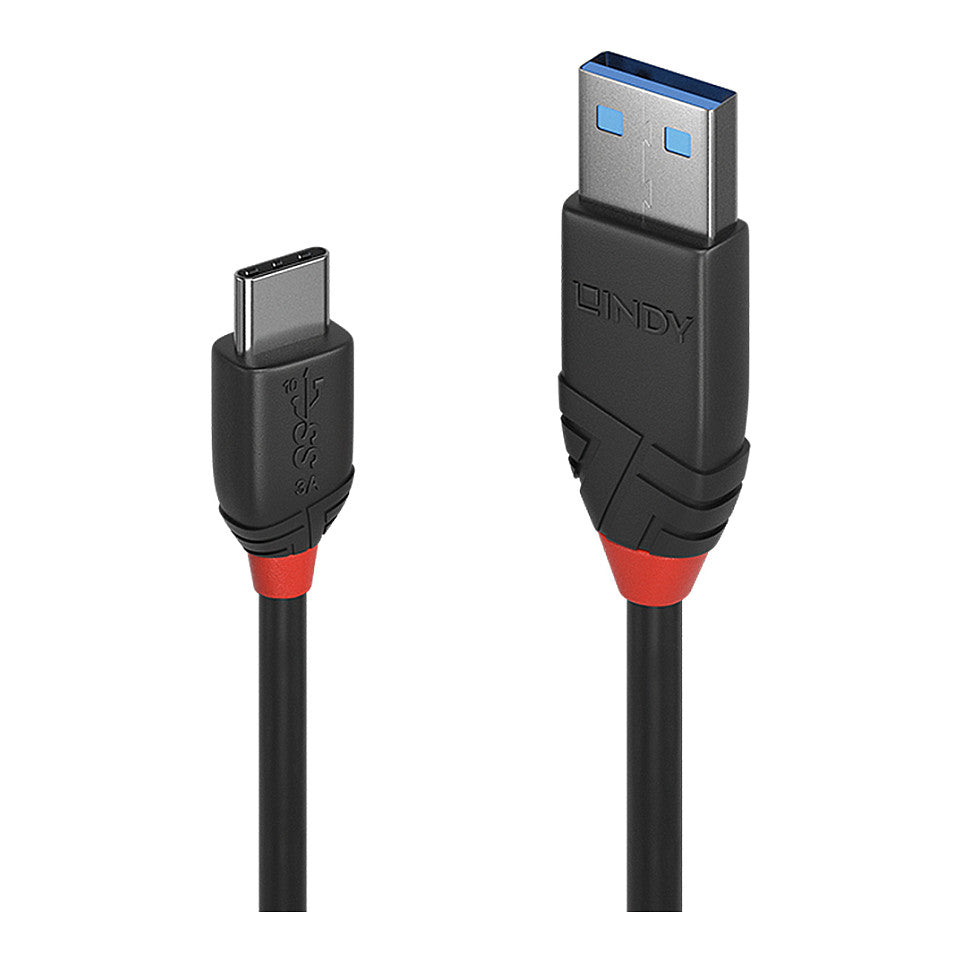 LINDY USB 3.1 Kabel Typ A/C 3A Black Line M/M 1.5m