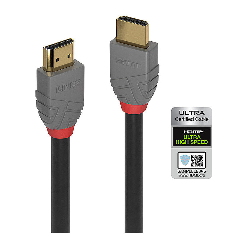 LINDY HDMI Kabel Ultra High Speed 1m, Anthra Line