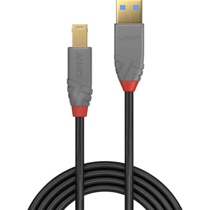 LINDY 2m USB 3.0 Typ A an B Kabel Anthra Line 5Gbit/s