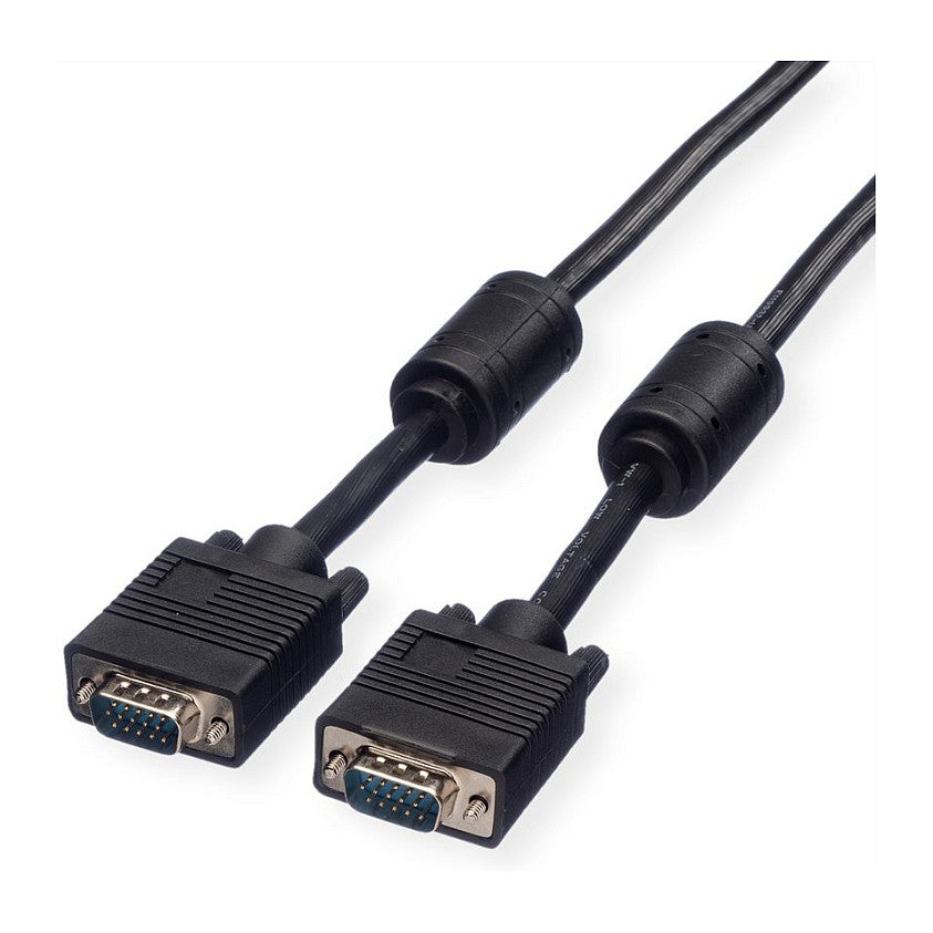 ROLINE Monitor-Kabel mit Ferritkern + DDC HD15 ST-ST 20m