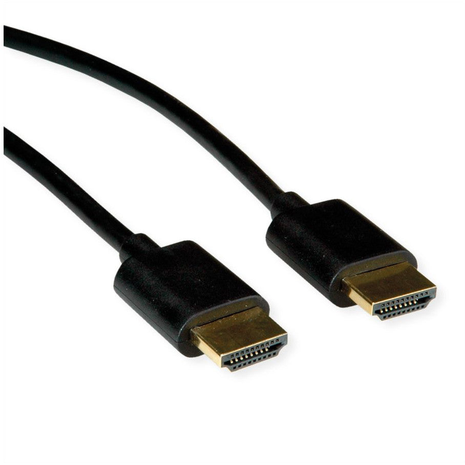 ROLINE HDMI High Speed Kabel mit Ethernet Slim ST-ST schwarz 3m
