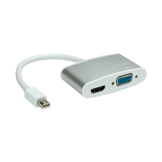 ROLINE 4K Mini DisplayPort - HDMI/VGA Adapterkabel MiniDP ST - HDMI/VGA BU Aktiv