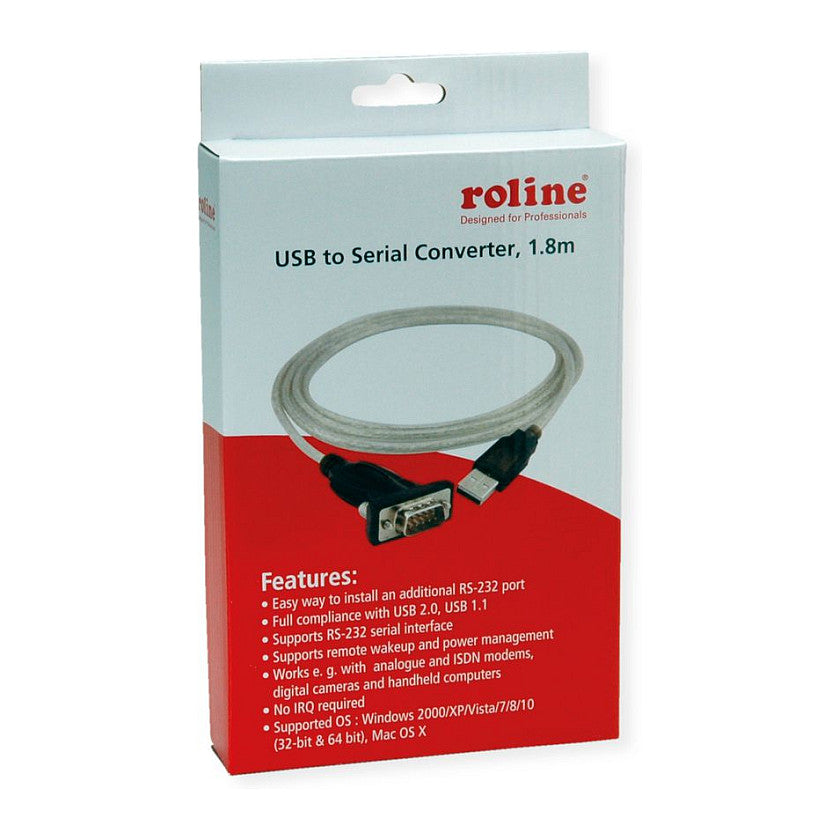 ROLINE KONV.KABEL USB ZU RS232.1.8M
