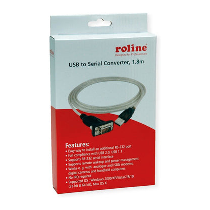 ROLINE KONV.KABEL USB ZU RS232.1.8M