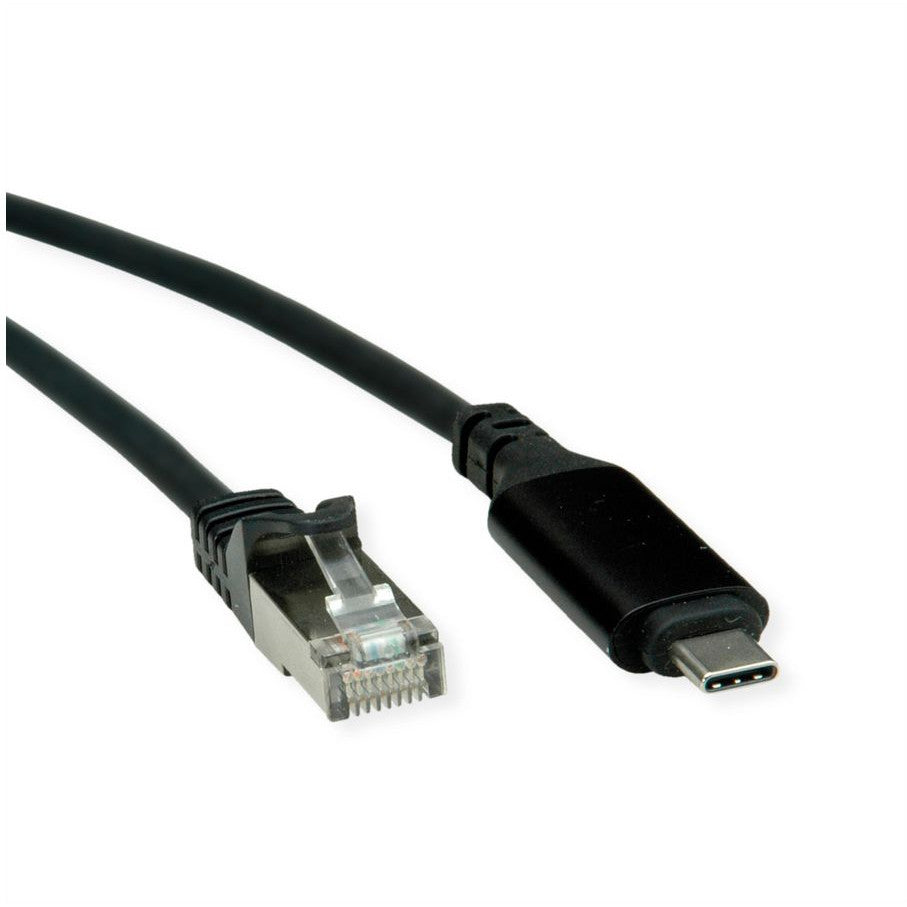 ROLINE USB 3.2 Gen 2 Typ C zu Gigabit Ethernet Konverterkabel schwarz 1.5m