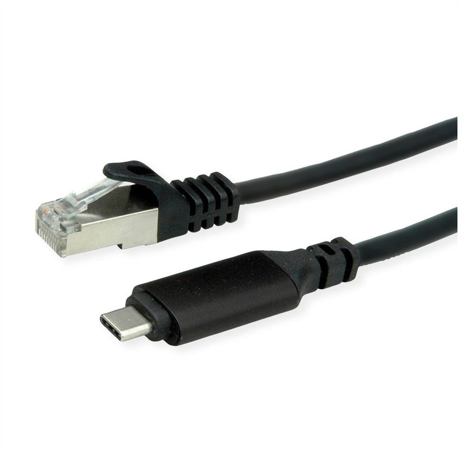 ROLINE USB 3.2 Gen 2 Typ C zu Gigabit Ethernet Konverterkabel schwarz 5m