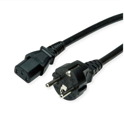 ROLINE Netzkabel IEC-Buchse & CEE7/7-Stecker gerade schwarz 3m