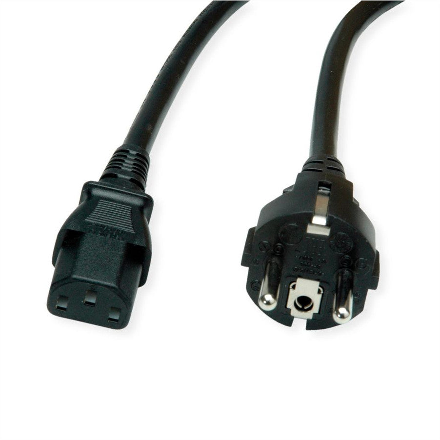 ROLINE Netzkabel IEC-Buchse & CEE7/7-Stecker gerade schwarz 3m