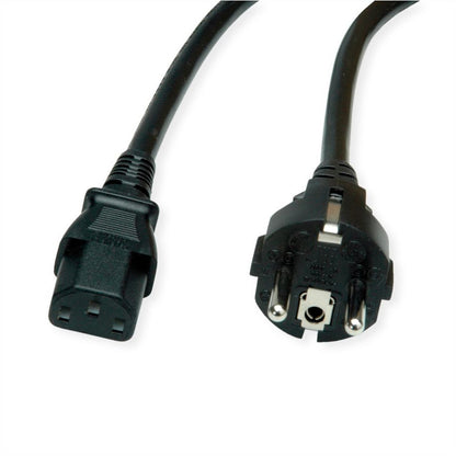 ROLINE Netzkabel IEC-Buchse & CEE7/7-Stecker gerade schwarz 3m