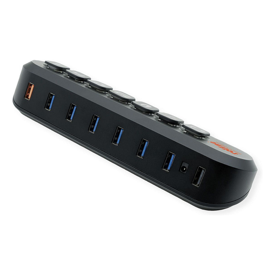 ROLINE USB 3.2 Gen 1 Hub, 7fach, austauschbare Tasten, Typ-A-Anschlusskabel