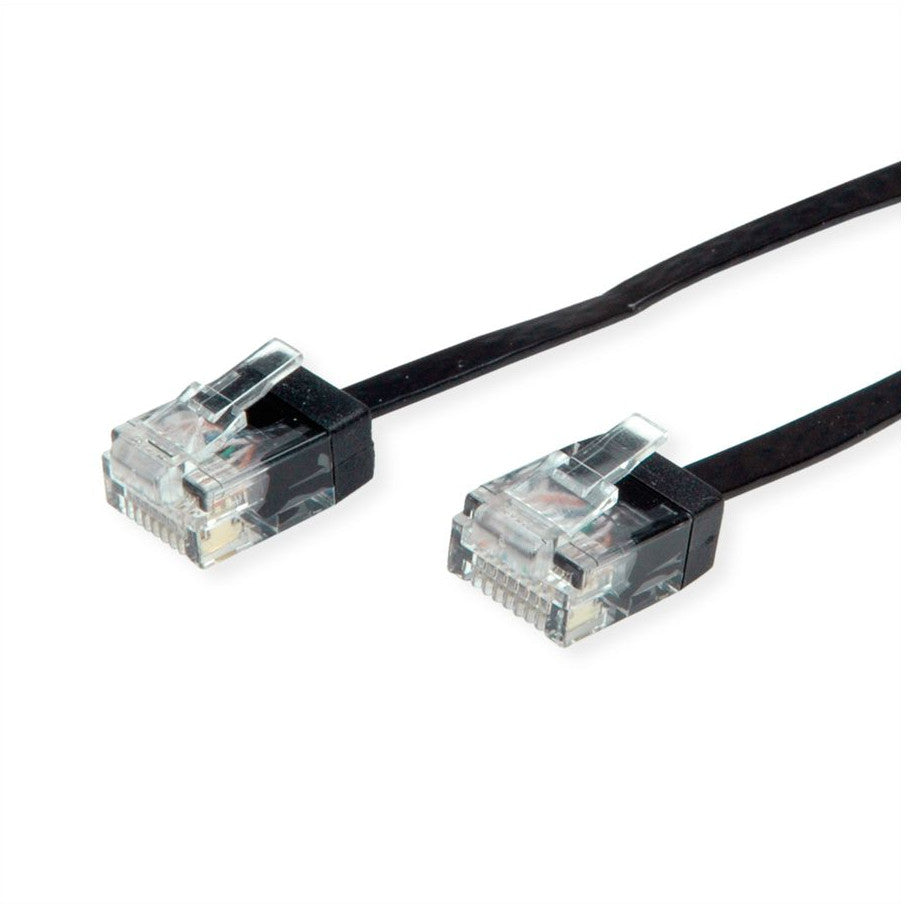 ROLINE UTP Patchkabel Kat.6A Class EA extra-flach schwarz 2m