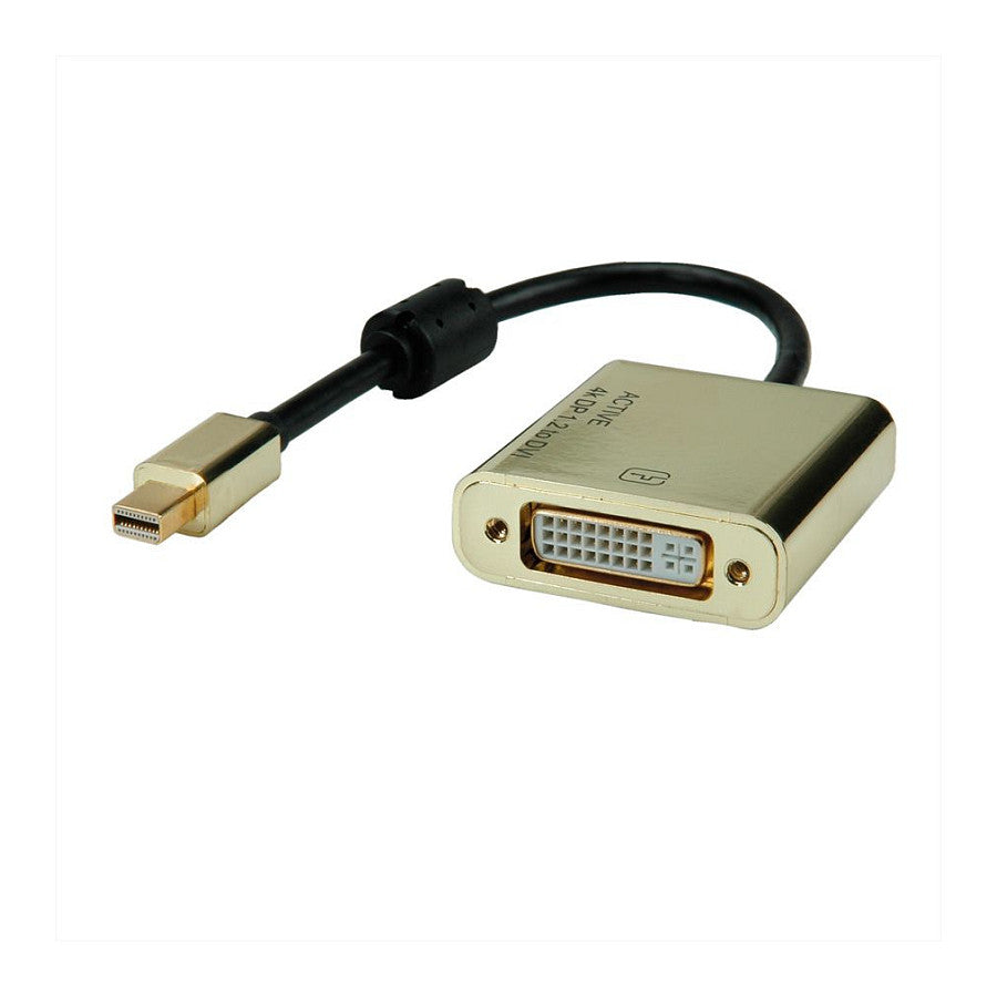 ROLINE GOLD 4K Mini DisplayPort-DVI Adapter Aktiv v1.2mini DP ST - DVI BU