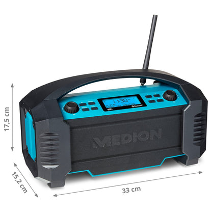 Medion MD 43320 DAB+ Baustellen-Radio blau / schwarz