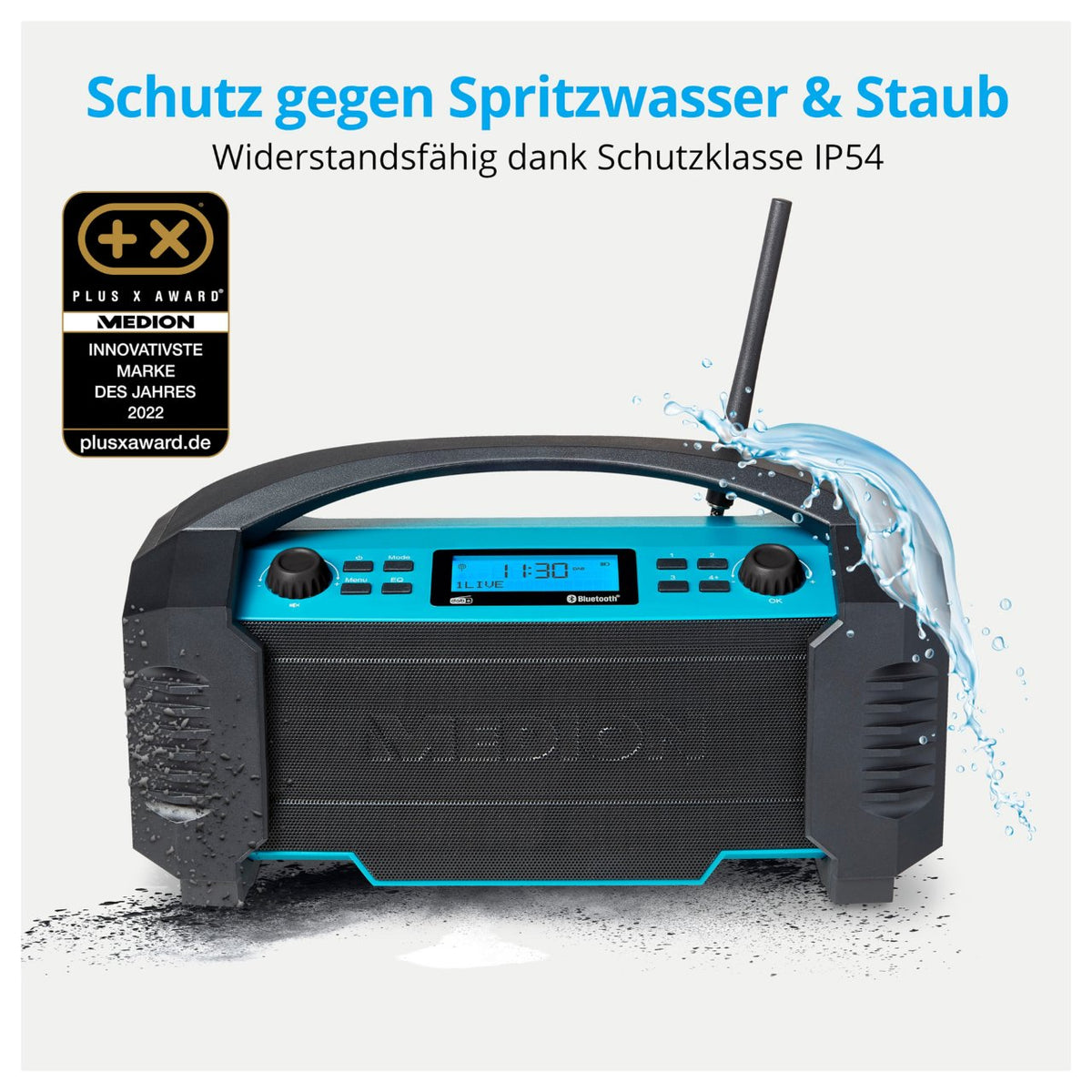 Medion MD 43320 DAB+ Baustellen-Radio blau / schwarz
