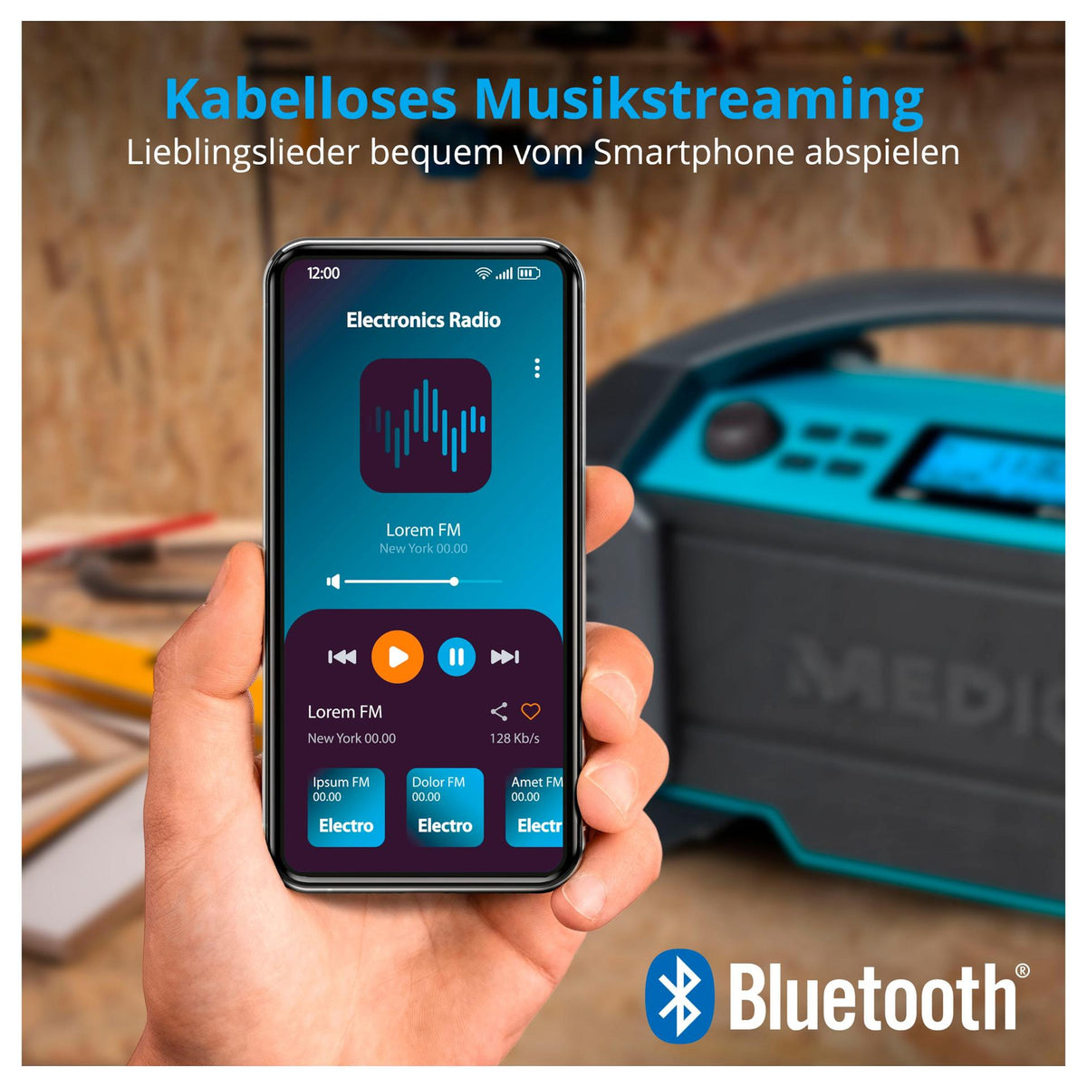 Medion MD 43320 DAB+ Baustellen-Radio blau / schwarz