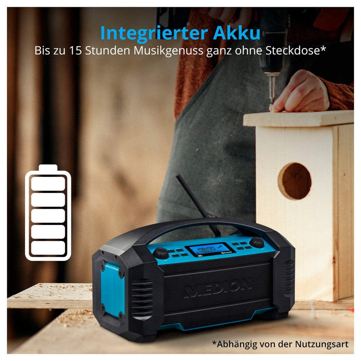Medion MD 43320 DAB+ Baustellen-Radio blau / schwarz