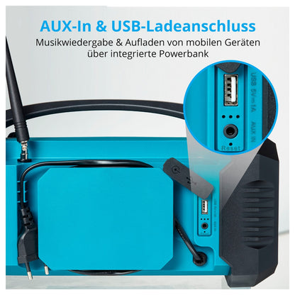 Medion MD 43320 DAB+ Baustellen-Radio blau / schwarz