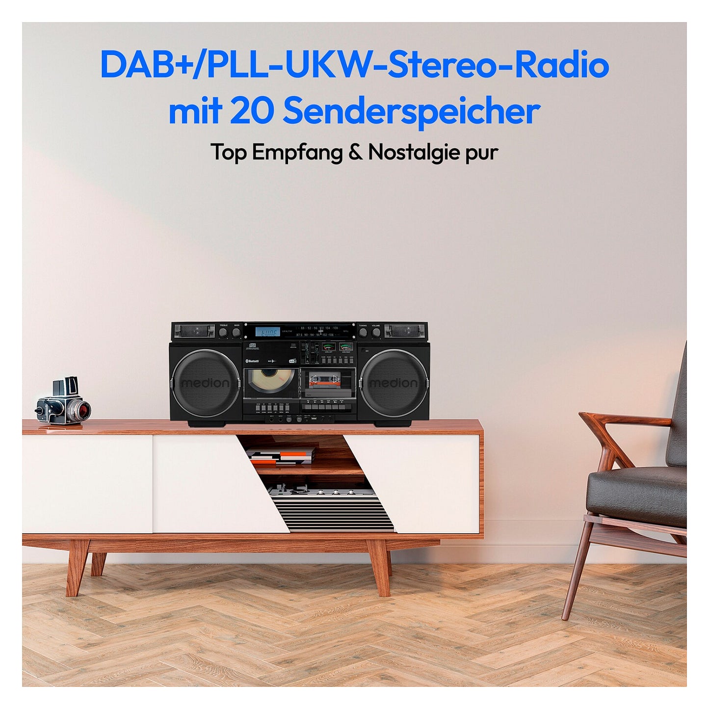 Medion LIFE® P66538 Retro-Boombox schwarz