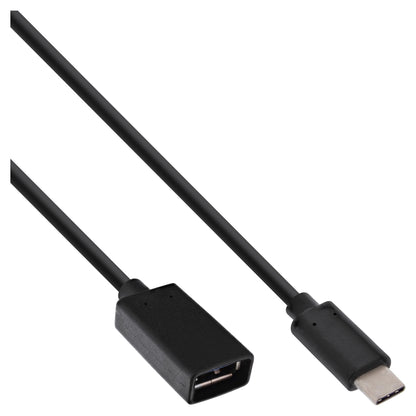 INLINE USB 3.1 Adapterkabel Typ C Stecker an A Buchse schwarz 0,15m
